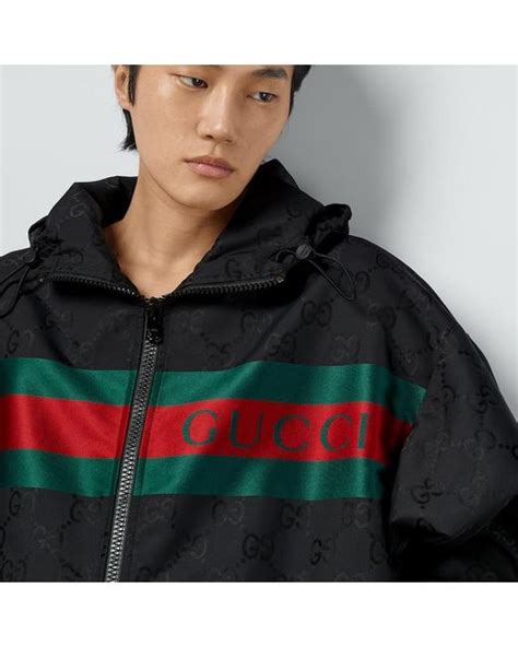 giacchetto gucci ragazzo|GG nylon jacquard jacket in black .